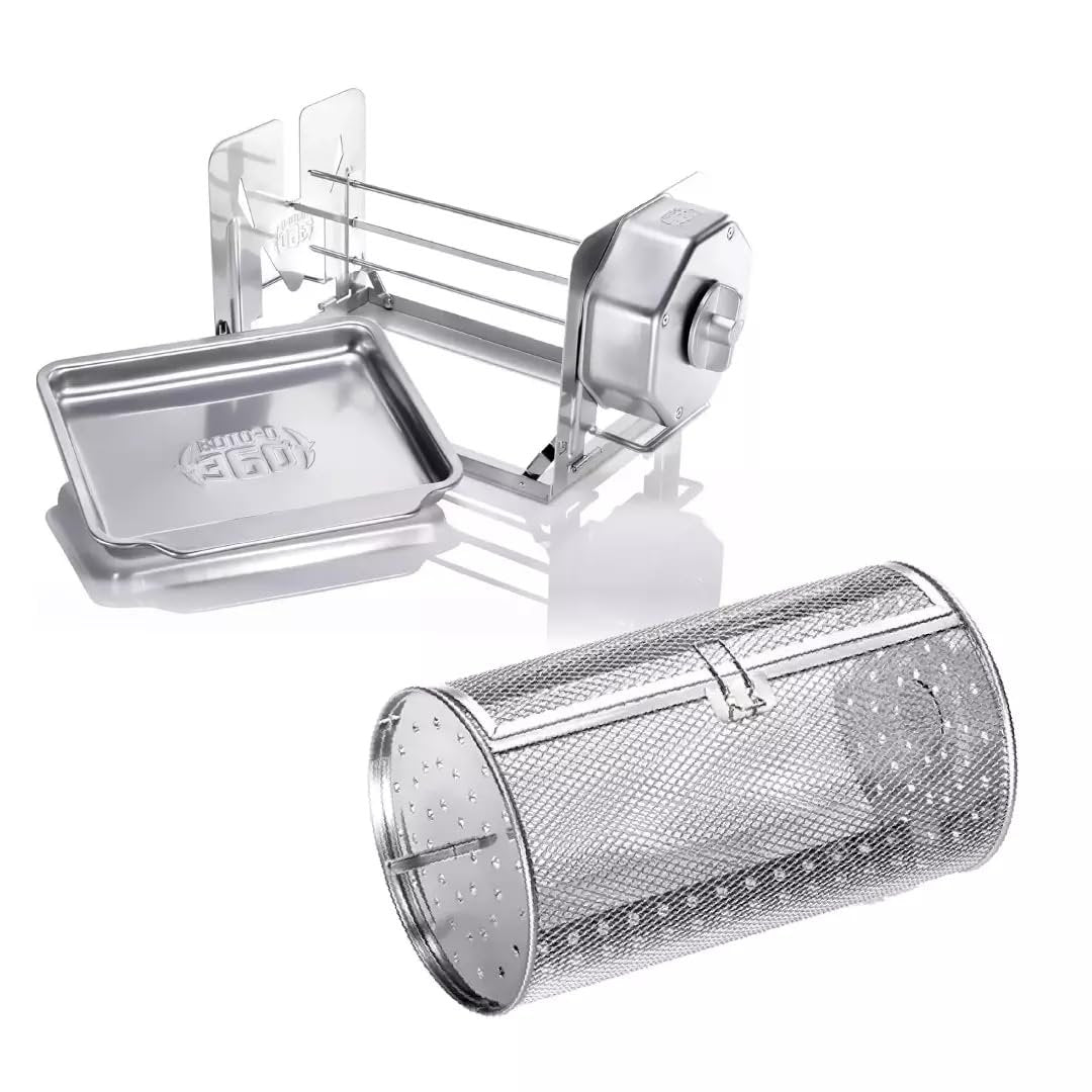 🎁 Lagerausverkauf 🏆 10.000 diese Woche verkauft ✨ Ultimatives Rotisserie-Grill-Bundle | Vielseitiges, umweltfreundliches Kochen für Outdoor & Küche